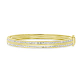 1.67ct 14k Yellow Gold Diamond Baguette Bangle